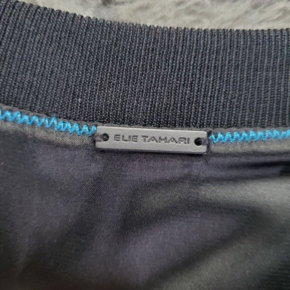 Elie Tahari Dress Womens Size 6 Teal Sleeveless Lambskin Leather Bodycon *NWT* - Picture 2 of 7